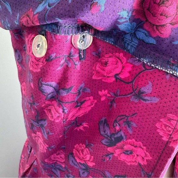 Vintage Suttles & Seawinds Floral Midi Dress Sz XS Pink Romantic Summer Canadian - Picture 11 of 16